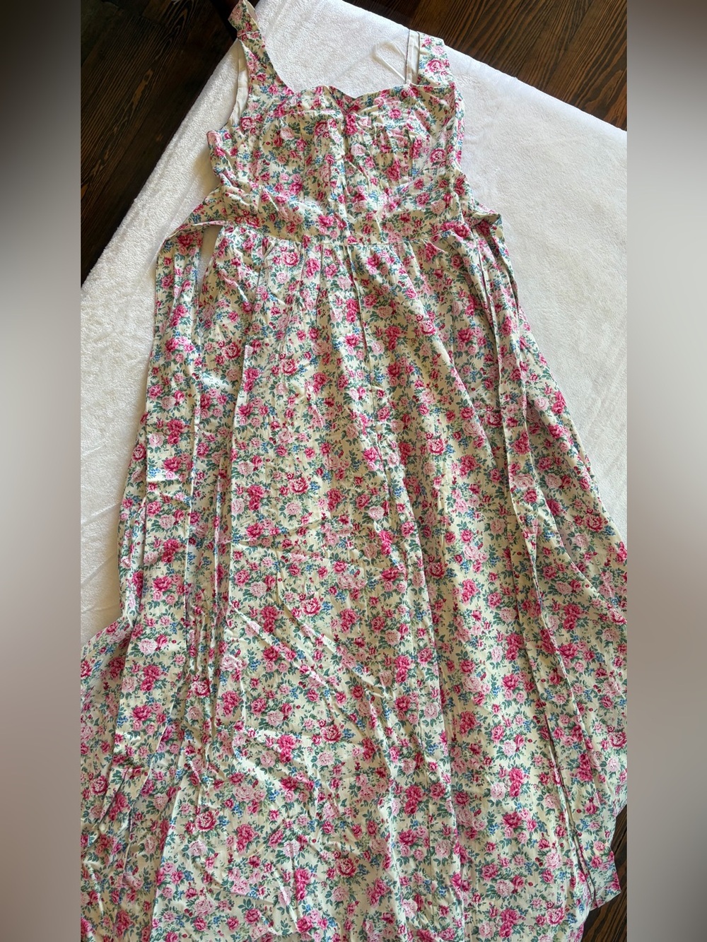 Mable Floral Corset Maxi Dress Pink Rose Print Size S
